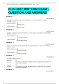 BUSI 3007 MIDTERM EXAM - QUESTION AND ANSWERS | LATEST SOLUTION 