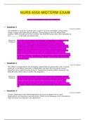 NURS 6550 MIDTERM EXAM  Answers are highlighted in purple color (GRADED A+)