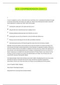 HESI COMPREHENSION EXAM 1 Questions and Answers with Rationale.