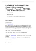 Latest 100% correct PS154KW-W20- Syllabus-Writing Course-US Government in Comparative Perspective (MSTB 226-2-3.20) .docClass Information Instructor Informati