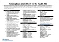 Nursing Exam Cram Sheet for the NCLEX-RN Latest Update