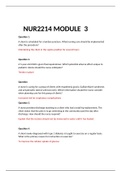 NUR 2214 / NUR2214 MODULE 3 FINAL  EXAM. 150 QUESTIONS WITH VERIFIED ANSWERS. LATEST 2020/2021