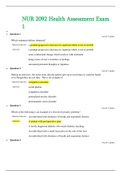 NUR 2092 Health Assessment Exam 1 Questions & Answers