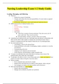 NUR 4270 - Nursing Leadership Exam 1-2 Study Guide&period;