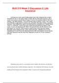 BUS 215 Week 3 Discussion 2&comma; Life Insurance&lpar;Graded A&plus;&rpar;