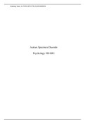 Autism Spectrum Disorder Psychology 380-B01
