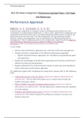 BUS 303 Week 4 Assignment, Performance Appraisal Paper 1 (04 Pages with References) LATEST UPDATE