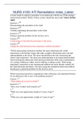 NURS 4100&sol; ATI Remediation notes&lowbar;Latest&comma;100&percnt; CORRECT