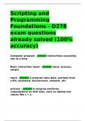Scripting and Programming Foundations - D278 exam questions already solved &lpar;100- accuracy&rpar;&period;