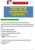 ACLS Post Test 2 Actual Questions with Verified Answers &lpar;2024 &sol; 2025&rpar;&comma; 100&percnt; Guarantee Pass
