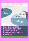 PRN 1409 EXAM 1 REVIEW FINISHED &lpar;QUESTIONS & ANSWERS&rpar; ALREADY PASSED&excl;&excl;