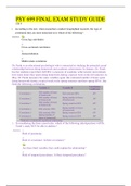 PSY 699 FINAL EXAM STUDY GUIDE &vert; LATEST GUIDE
