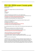 PSY 291 RDSA exam 2 study guide&period; &vert; VERIFIED GUIDE