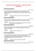 NURS 6650 FINAL EXAM 2 – QUESTION AND ANSWERS (Graded A+)