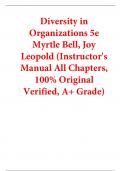 Instructor Manual for Diversity in Organizations 5th Edition By Myrtle Bell&comma; Joy Leopold &lpar;All Chapters&comma; 100&percnt; Original Verified&comma; A&plus; Grade&rpar;