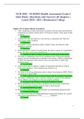 NUR 2092 / NUR2092 Health Assessment Exam 2 Quiz Bank | Questions and Answers all chapters | Latest 2020 / 2021 | Rasmussen College