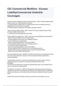 CIC Commercial Multiline - Excess Liability&sol;Commercial Umbrella Coverages REVISED AND UPDATED FOR 2026&sol;2027 ACTUAL EXAM COMPLETE QUESTIONS AND CORRECT DETAILED ANSWERS &lpar;VERIFIED ANSWERS&rpar; &vert;ALREADY GRADED A&plus;&vert;&vert;BRAND NEW&excl;&excl;