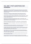 ASL UNIT 4 TEST QUESTIONS AND ANSWERS&period;