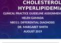 NR 511 Week 7 CPG Presentation – Cholesterol – Hyperlipidemia: Chamberlain College Of Nursing