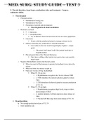 Medical Surgery study guide - test 3