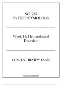 &lpar;Nightingale&rpar; SCI 225 Pathophysiology - Week 11 Hematological Disorders - Content Review Exam