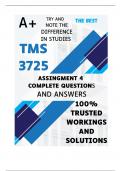 TMS3725 Assignment 4 COMPLETE ANSWERS&rpar; 2024 &lpar;238502&rpar; - DUE 29 August 2024