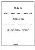 &lpar;Fortis&rpar; NUR100 Pharmacology Midterm Exam Review 2024-2025