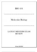 &lpar;Fortis&rpar; BIO101 - Molecular Biology - Latest Midterm Exam Review 20242025