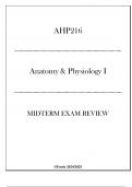 &lpar;Fortis&rpar; AHP216 Anatomy & Physiology I Midterm Exam Review 2024-2025