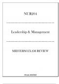 &lpar;Fortis&rpar; NUR204 Leadership & Management Midterm Exam Review 2024-2025
