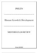 &lpar;Fortis&rpar; PSY278 Human Growth & Development Midterm Exam Review 2024-2025