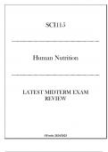 &lpar;Fortis&rpar; SCI115 - Human Nutrition - Latest Midterm Exam Review 20242025
