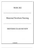 &lpar;Fortis&rpar; NUR202 Maternal Newborn Nursing Midterm Exam Review 2024-2025