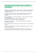 TRAUMA QUESTIONS AND CORRECT ANSWERS