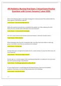 ATI Pediatrics Nursing Final Exam &sol; Actual Exam Practice Questions with Correct Answers&sol; Latest 2024&period;
