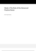 NSG 6006_ Week 2_ The Role of the Advanced Practice Nurse latest exams A grade 2021