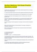 Nuclear Medicine- Exit Exam Practice Questions solved