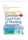 Test Bank -Polit And Beck Canadian Essentials Of Nursing Research 4th Edition 2024  By&colon; Kevin Woo&vert;&vert; WITH ANSWER KEY
