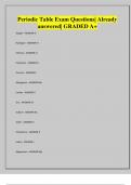 Periodic Table Exam Questions&vert; Already answered&vert; GRADED A&plus;