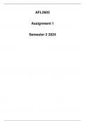 AFL2603 Assignment 1 Semester 2 2024 &lpar;Detailed solution&rpar;