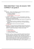 NSG 6420 Week 1 Quiz ALL ANSWERS 100% CORRECT aid grade A