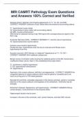 MRI CAMRT Pathology Exam Questions  and Answers 100&percnt; Correct and Verified