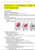 Exam 1 Module 2 Postpartum Care (Graded A) 2021.
