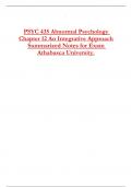 PSYC 435 Abnormal Psychology  Chapter 12 An Integrative Approach Summarized Notes for Exam  &lpar;Score 99&percnt;&rpar; Athabasca University