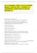 HCV TRAINING RENT CALCULATIONS NEWST UPDATE WITH CORRECTLY ANSWERED QUESTIONS ALREADY GRADED A&plus;&period;