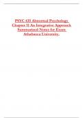 PSYC 435 Abnormal Psychology  Chapter 11 An Integrative Approach Summarized Notes for Exam  Athabasca University&period;