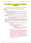 NURSING C475 - STUDY GUIDE for Care of the Older Adult Objective Assessment&period;  