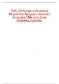 PSYC 435 Abnormal Psychology  Chapter 2 An Integrative Approach Summarized Notes for Exam &lpar;Score 99&percnt;&rpar;  Athabasca University