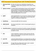  NYS Insurance Licensing Exam with Verified Answers