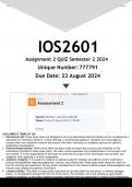 IOS2601 Assignment 2 &lpar;ANSWERS&rpar; Semester 2 2024 - DISTINCTION GUARANTEED